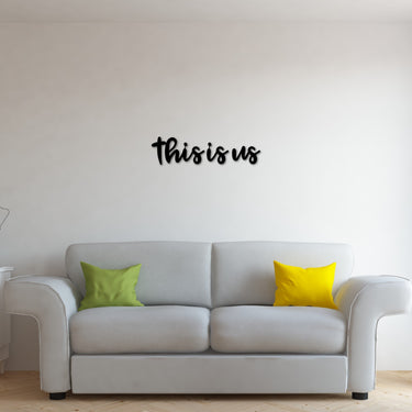 Metal This is Us Sign | Metal Words Cutout | Script Words for the Wall | Rustic Word Art Sign | Cursive Metal Thick Words for Wall Grouping